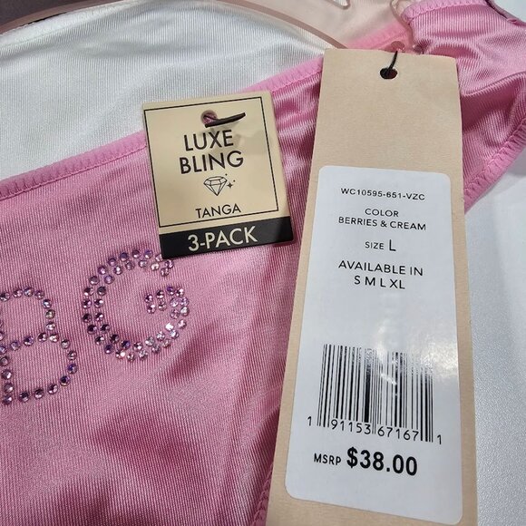 BCBGeneration 3 Pk Luxe Bling Tanga Underwear - Picture 6 of 6